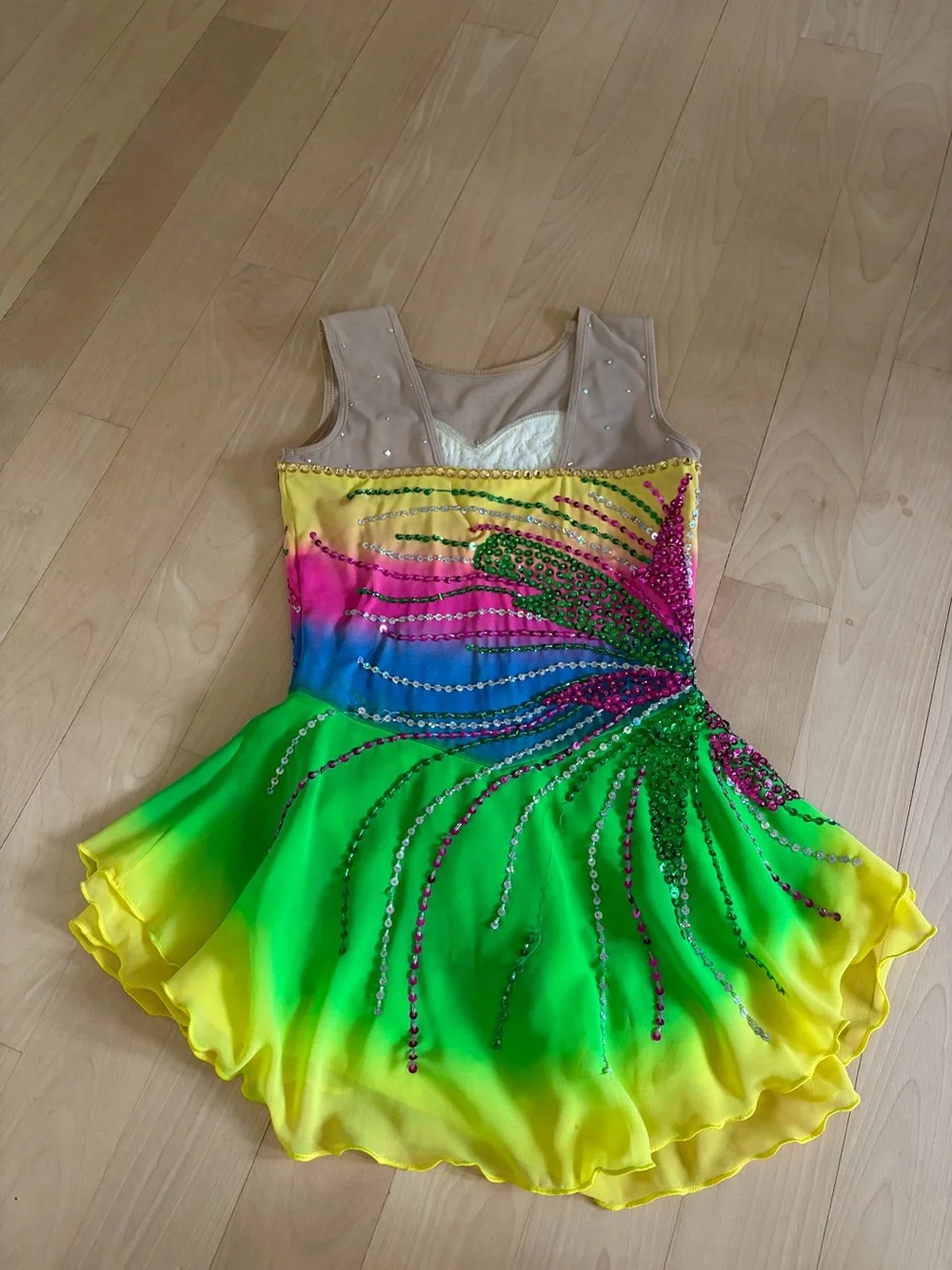 Kids Dance Costume - Multicolor Sequin Skater Dress